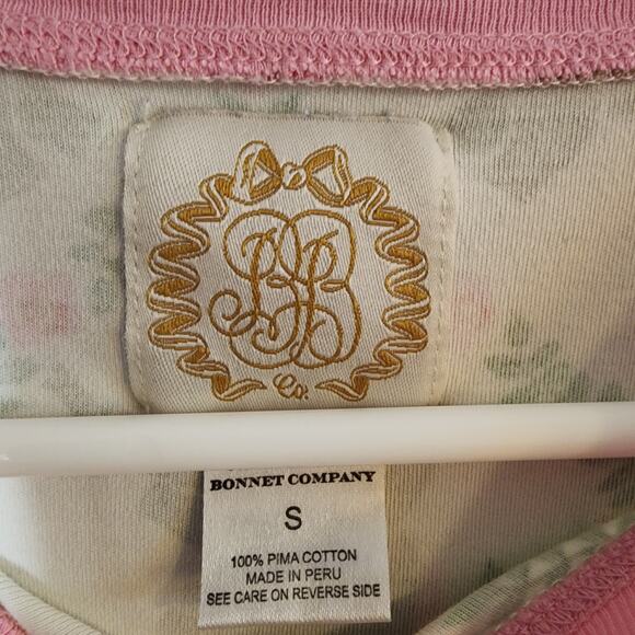 THE BEAUFORT BONNET COMPANY PAJAMA SET WOMENS SMALL PIMA PINK/GRN ELEPHANT PRINT - Picture 4 of 16